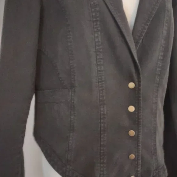 ANTHROPOLOGIE Structured Button Front Blazer Olive Green NWT Size 12 - Picture 6 of 16